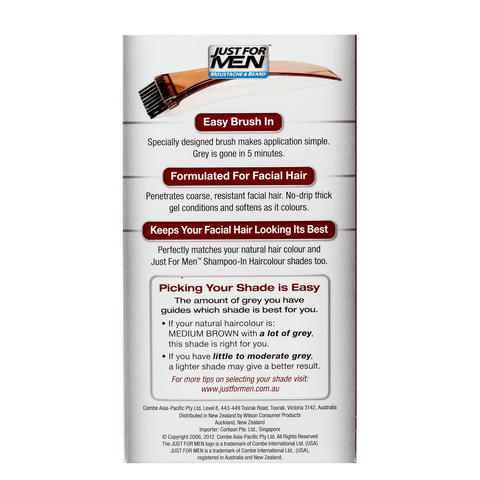 Brush-In Color Gel For Moustache & Beard <br> Medium Brown