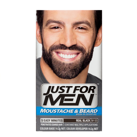 Brush-In Color Gel For Moustache & Beard <br> Real Black