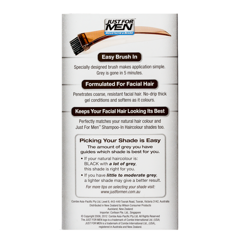 Brush-In Color Gel For Moustache & Beard <br> Real Black